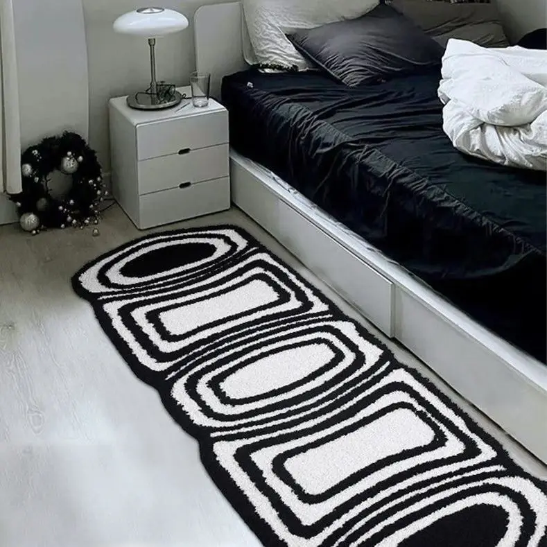 Nachttischdecke aus Kaschmirimitat, langer Schlafzimmer-Ins-Stil, hochästhetischer Wert, kein Waschen, schmutzabweisende Schlafzimmer-Bodenmatte