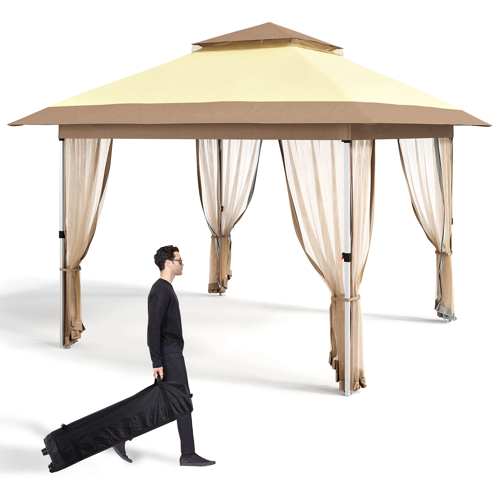 Outdoor Pop up Canopy Tent with Curtains and 144 Square Shelter Sd2757275636747f5afcb47d3d6518140x