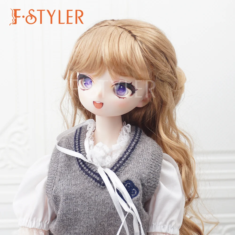 

FSTYLER BJD кукла парик бант кудри BJD кукла мягкая Синтетический мохеровый парик различные цвета аксессуары для волос на заказ 1/3 1/4