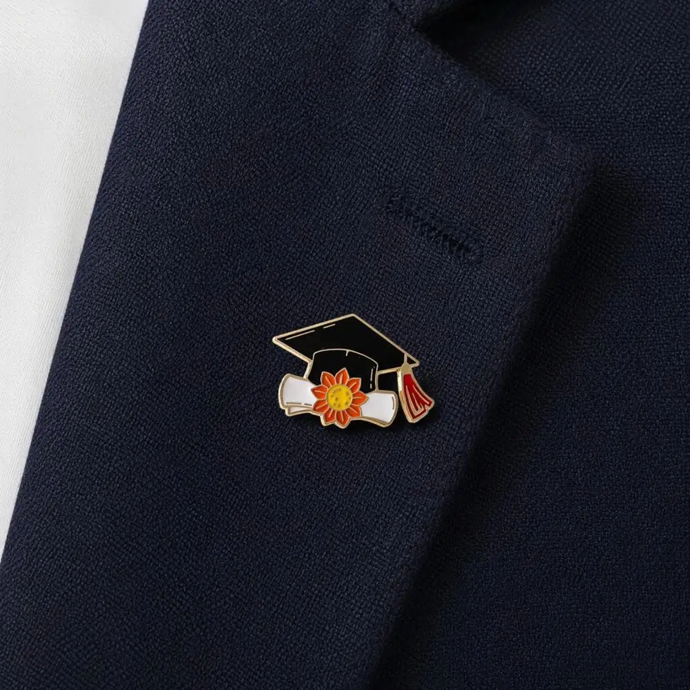 Enamel Brooch Small Graduation Hat Brooch Pin Enamel Lapel Pin for Uniforms Bags Scarves Shirts Secure Metal Accessory Gift
