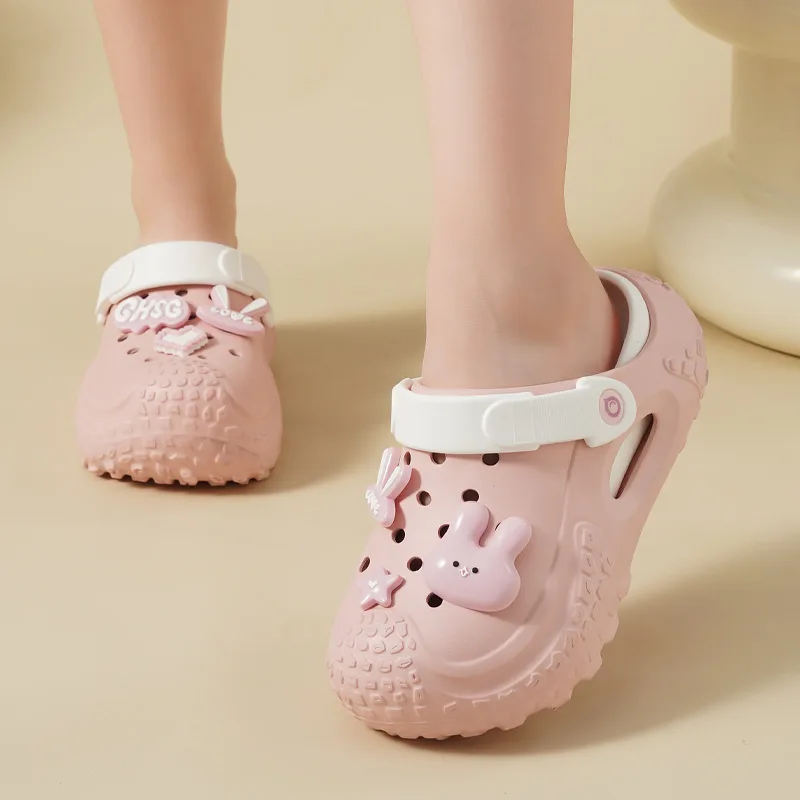2026 New Hole Shoes Women's Summer Wear Clogs Soft-sole EVA Slippers Non-slip Thick-soled Heightening Deodorant Sandals