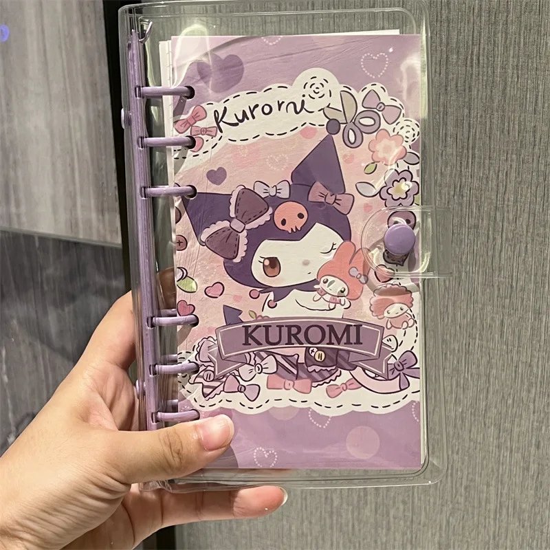 A6 Loose-Leaf Kawaii Sanrio Notebook Kuromi Cinnamoroll Notepad Daily Journal Notebook Stationery Cute Office School Supplies