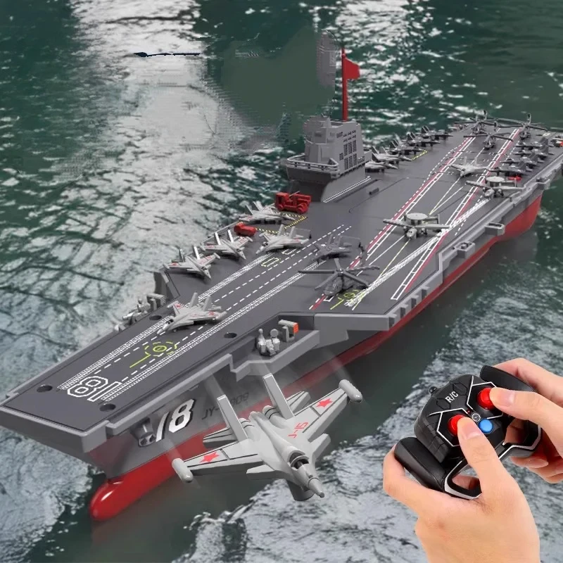 

S19 RC Aircraft Carrier Warship Remote Control High Speed Ship Dual Motor Model DIY Assembly Kits Kids Toys Boy Christmas Gift
