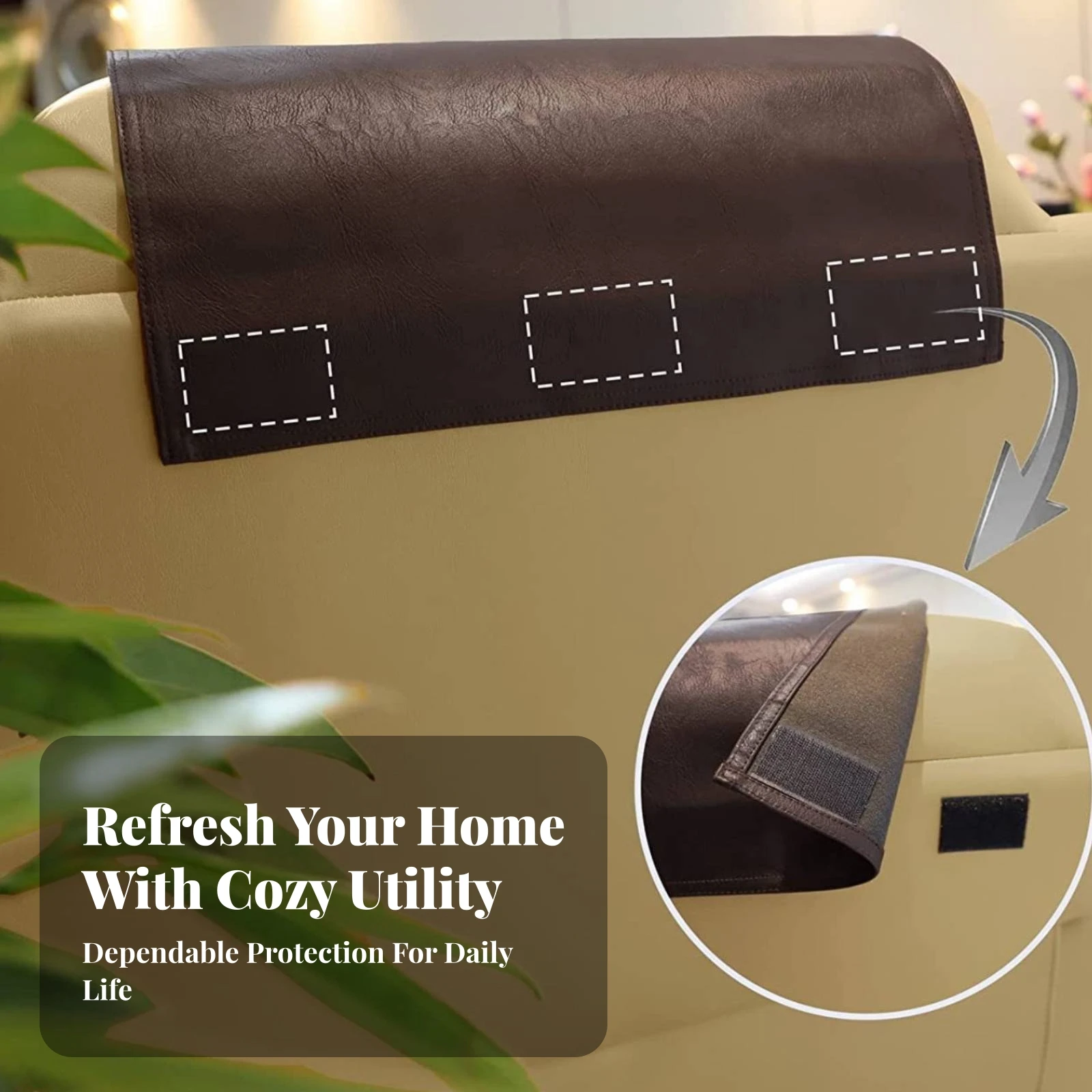 Textured Grain 43 X 69 Cm Easy to Install Recliner Headrest Protector Recliner Headrest Cover Furniture Guard