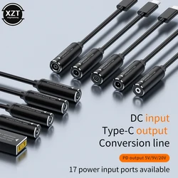 DC Power Jack 5.5X2.5 7.4X5.0 7.9X0.9 4.5X3.0 6.0X3.7mm to USB C PD Fast Laptop Charging Cable Cord 65W Type C Adapter Converter