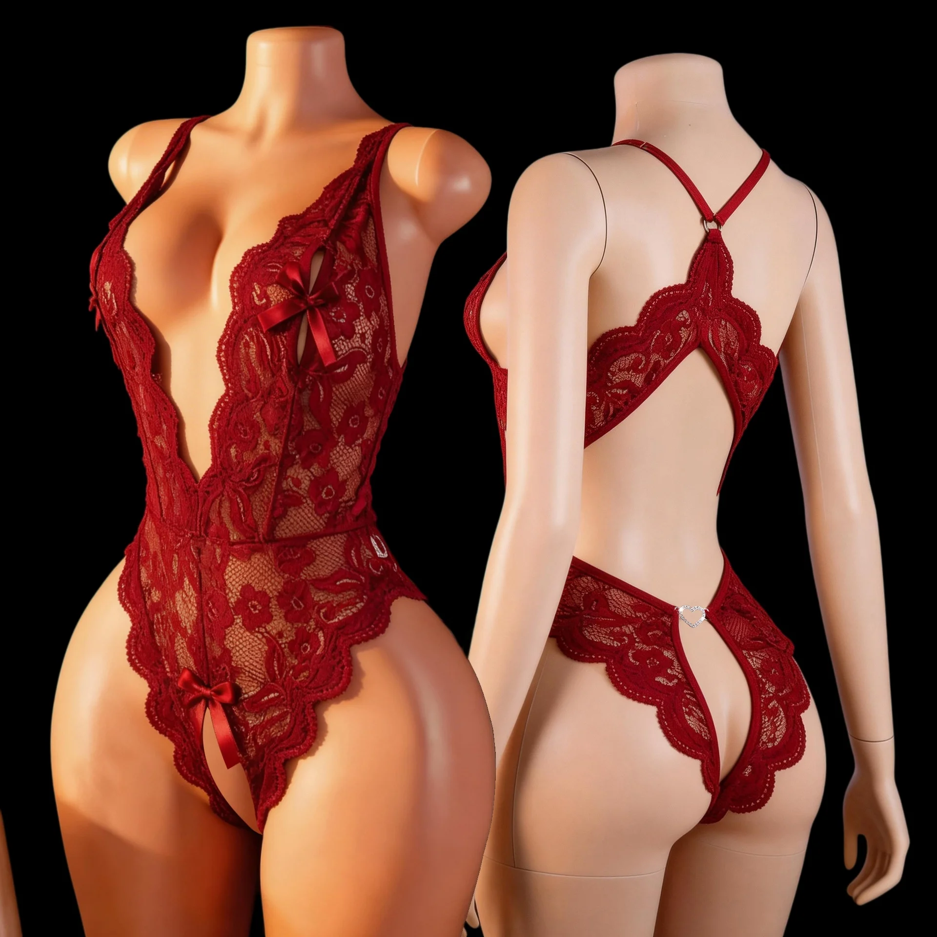 Lace Bralette Set - Seksowna bielizna damska, bielizna nocna, body