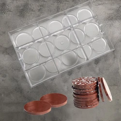 15 Cells Gold Coin Choc Moulds Polycarbonate Chocolate Molds Transparent PC Candy Bake Tray Kitchen Confectionery Baking Tools