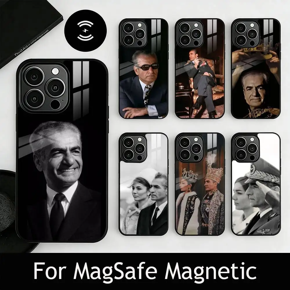 

King M-Mohammad Reza Shah Pahlavi Phone Case For iPhone17,16,15,14,13,12,11 Plus,Pro Magnetic For Magsafe Wireless Charging