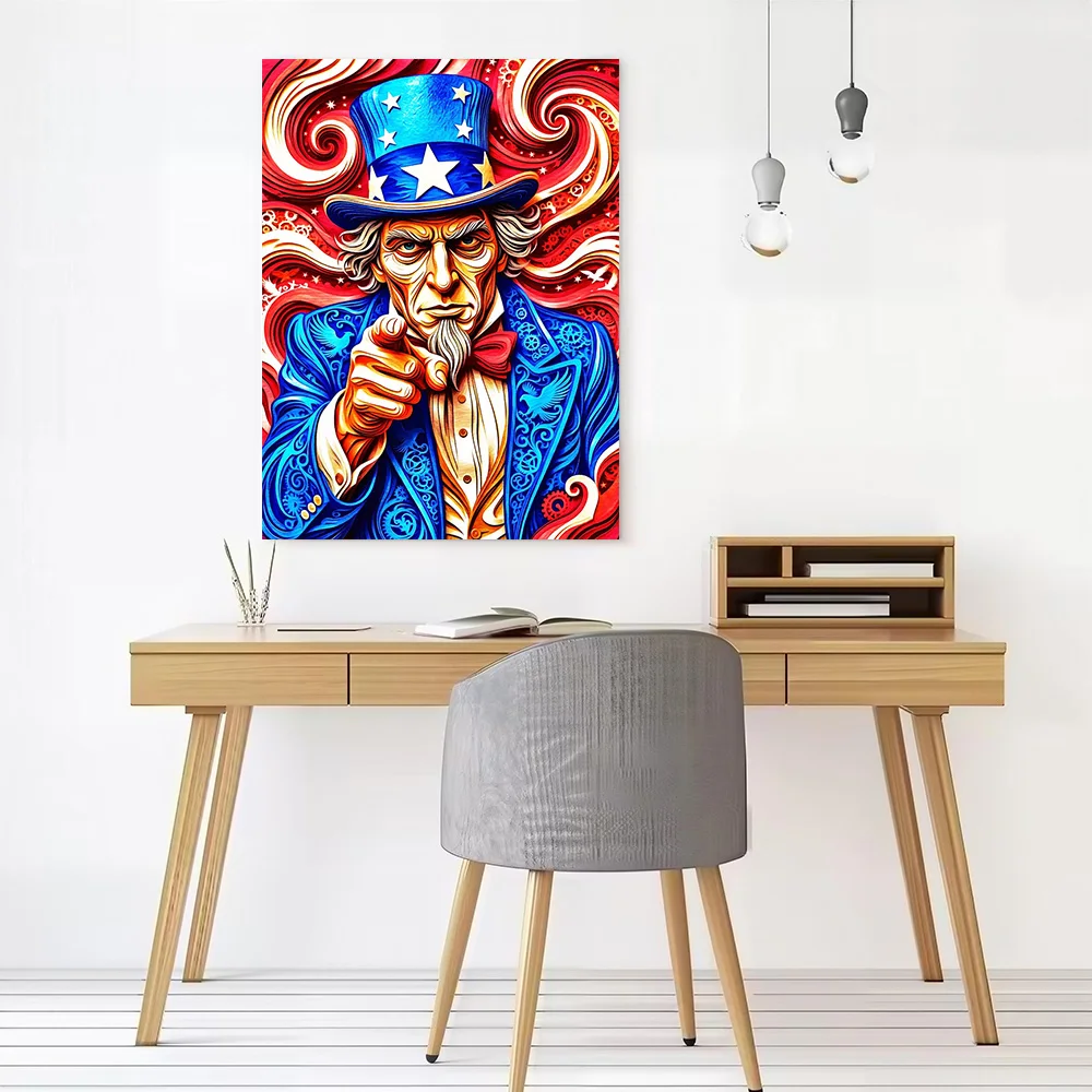 Uncle Sam Pointing Forward Canvas Poster Customizable Printed Canvas Painting Wall Art for Fans Aesthetic Decoration Wand Deko