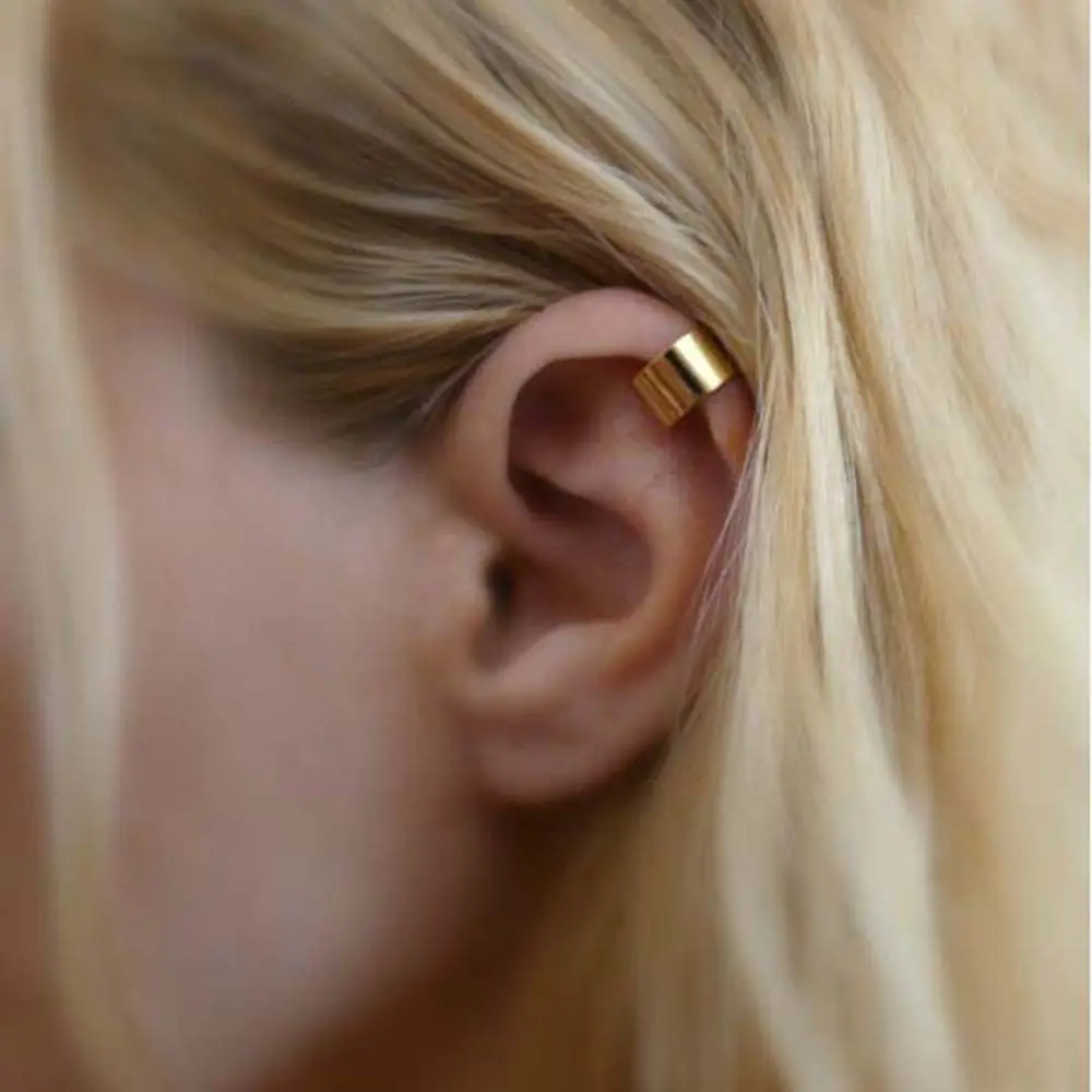 Punk Women Men Gold Silver Color Cartilage Tragus Non Piercing Wrap Ear Cuff Fashion Accessories Clip Earrings Jewelry