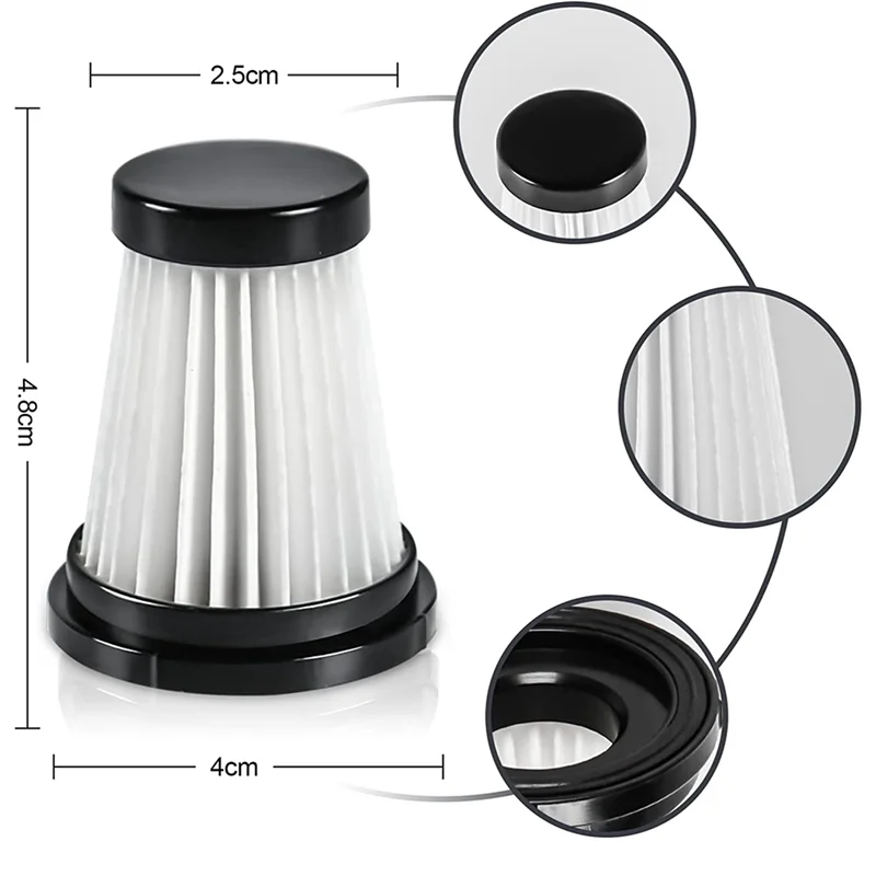 6 filtros HEPA ecológicos para aspiradora Moosoo K12 / K12 Pro / K13 y aspiradora de mano Genius Invictus One 1,0/2,0