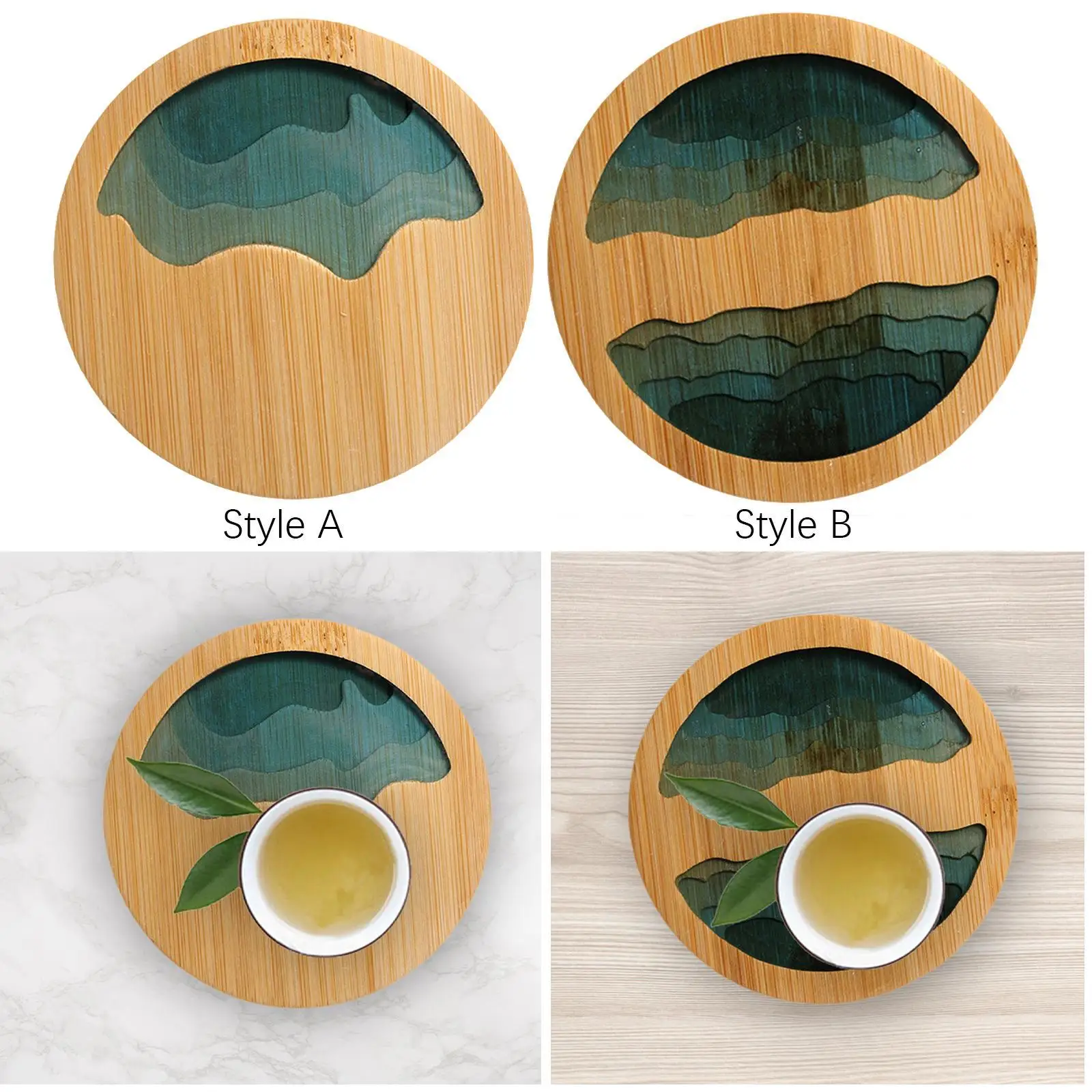 Tea Coaster Absorbent Tea Saucer Rustic Tabletop Placemat Drinks Cup Tray for Birthday Dining Room Tea Set Kitchen Coffee Table