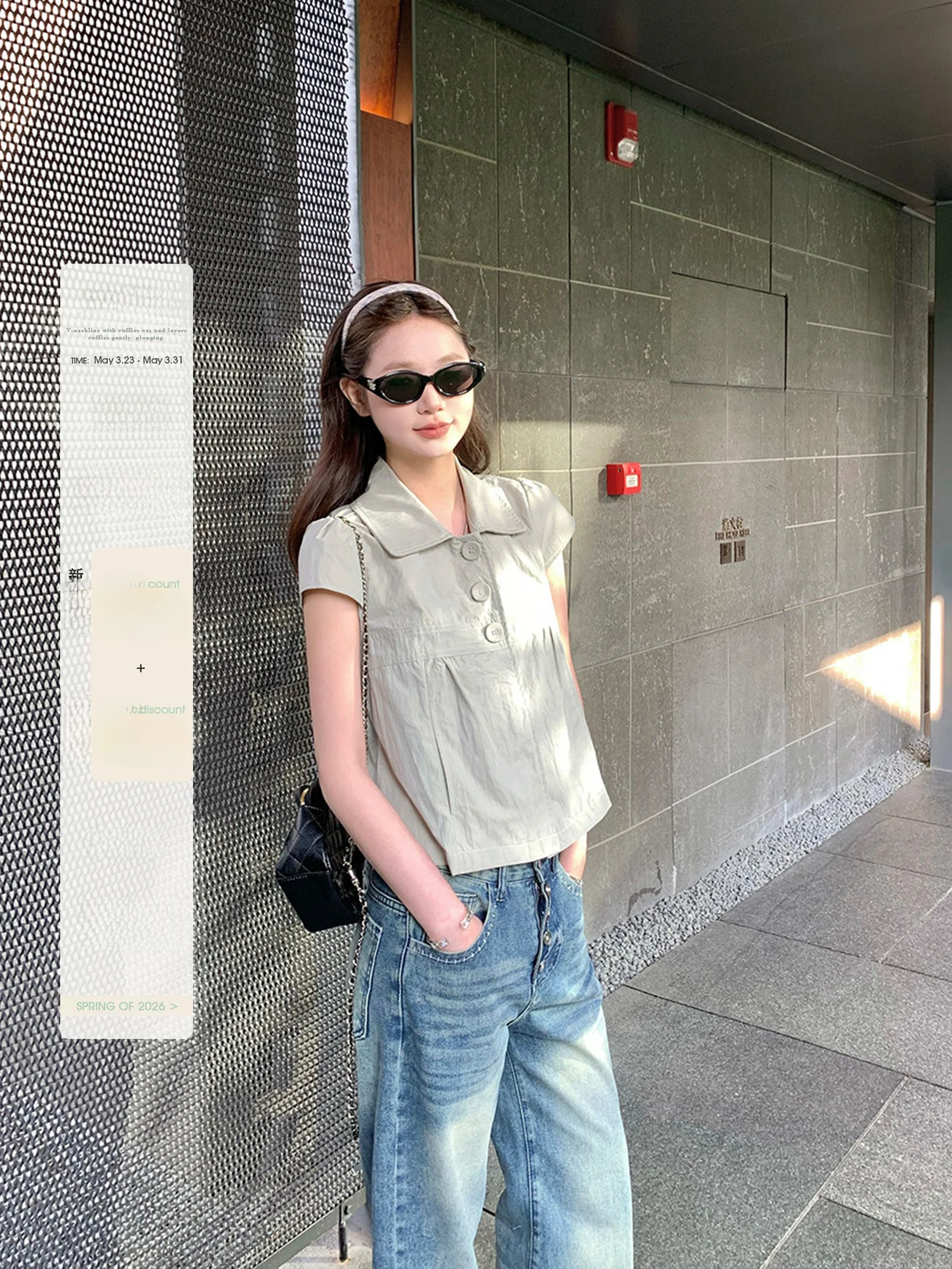 

Anneshop Vintage Turn-down Collar Short Sleeve Shirt Women Summer Versatile Slimming Short Length Top Casual Style Loose Fit