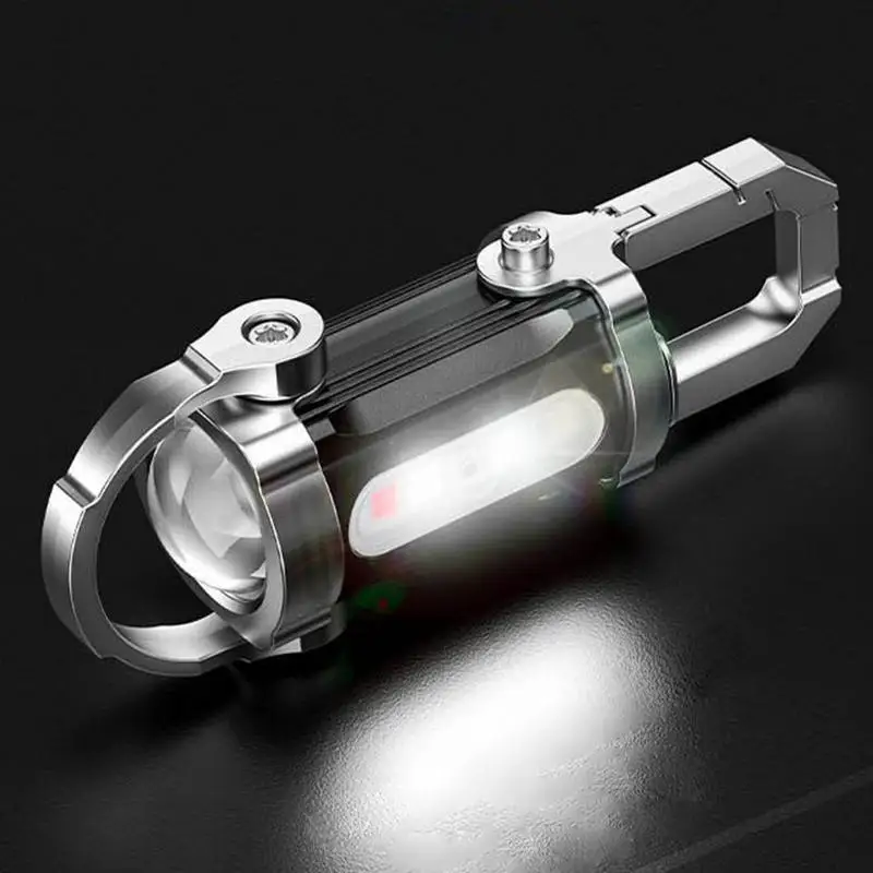 

Rechargeable Keychain Flashlights 800 Lu-mens EDCCOB Work Light 7 Modes Emergency Keychain Light For Outdoor Walking Hiking