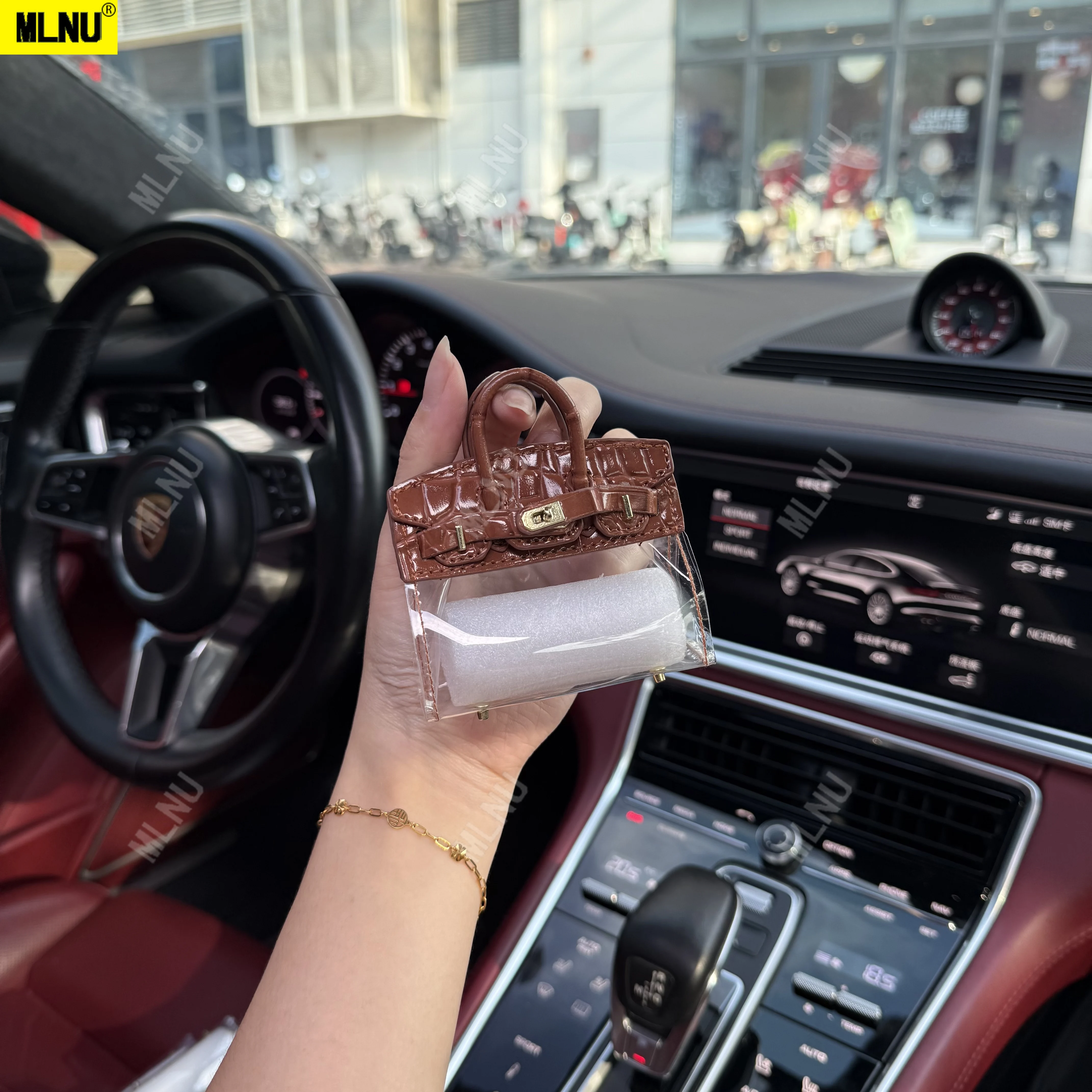 حقيبة تخزين عصرية شفافة لسماعات الأذن مع حبل - حقيبة AirPods، حقيبة صغيرة ساحرة، ملحق للنزهات المحمولة