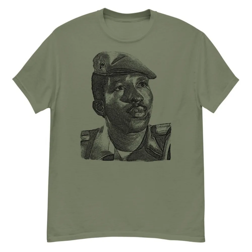 

Thomas Sankara Silhouette Socialist Anti-Imperialist Pan-African T-Shirt Summer Breathable Camisetas Nostalgia T Shirt