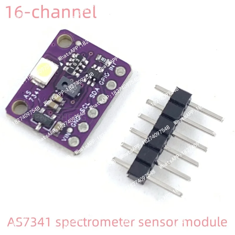 AS7341 spectrometer sensor module 16-channel purple board, mini module in stock
