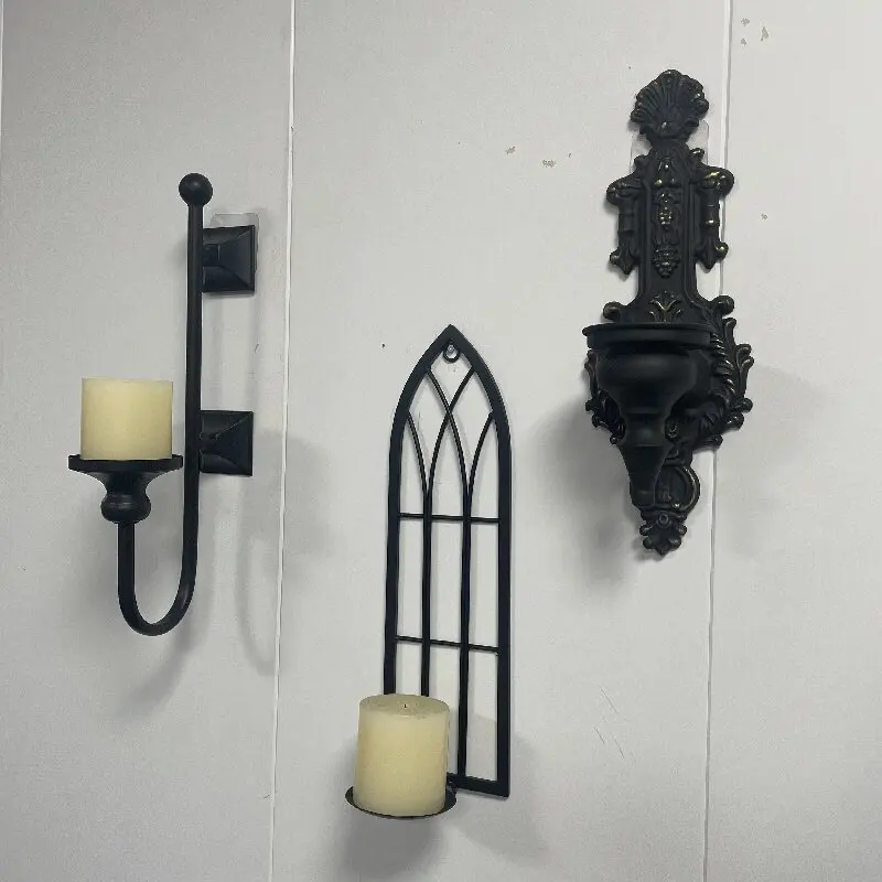 2pcs Wall Sconce Candle Holder,Vintage Design Metal Wall Candle Holder,Home Wall Decoration for Living Room,Bathroom,Dining Room