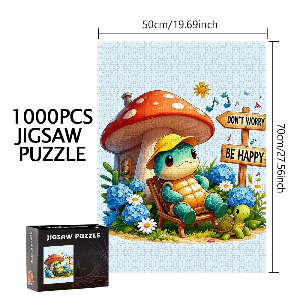 500 قطعة/1000 قطعة من أحجية الصور المقطوعة لبيت الفطر والسلحفاة |   لغز عالي الجودة لأعياد الميلاد والهالوين وعيد الميلاد وعيد الشكر