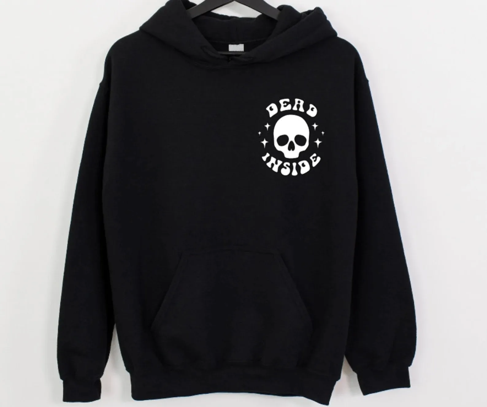 

Осенне-зимняя хлопковая толстовка премиум-класса с принтом черепа «Смерть внутри» идеально подходит для любителей темного юмора и острой эстетики