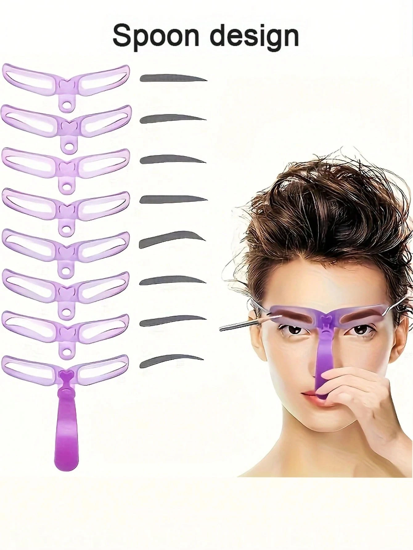 8 Stück wiederverwendbare Augenbrauenschablonen, Augenbrauen-Formungsset, Augenbrauen-Make-up-Vorlage, Augenbrauenformer – 8 Stile für verschiedene Augenbrauenformen