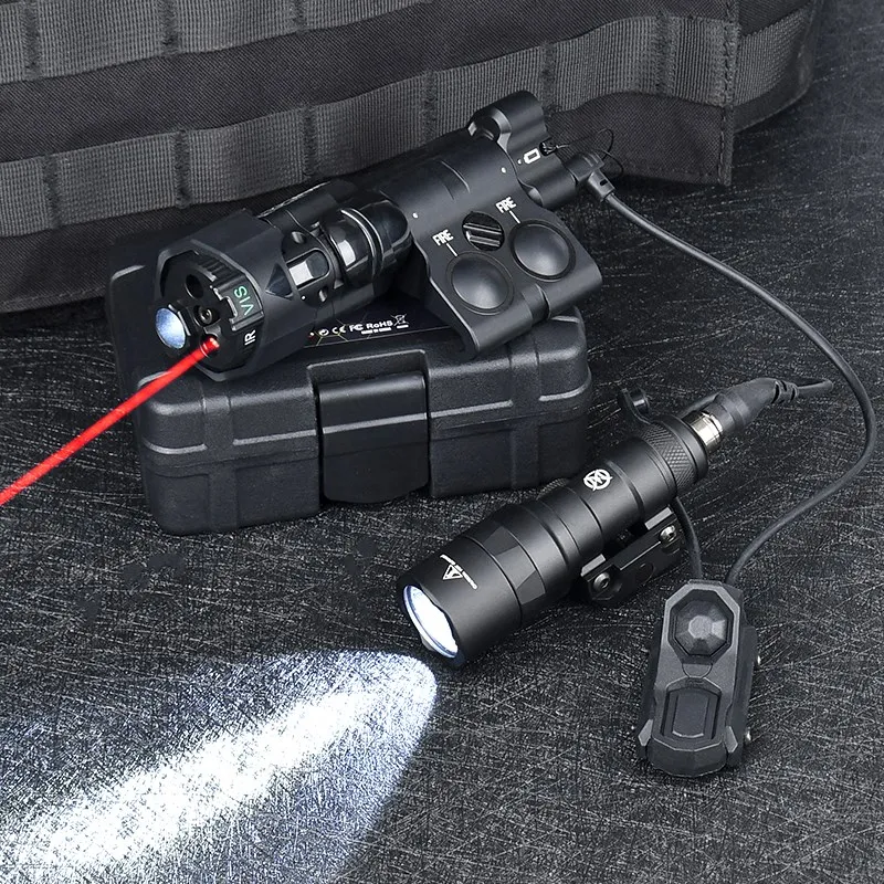 Tactical Metal MAWL C1 Red Green Blue Dot Laser IR Sight White LED Strobe Light Wadsn M300C Flashlight 520Lumens UNAxon Switch