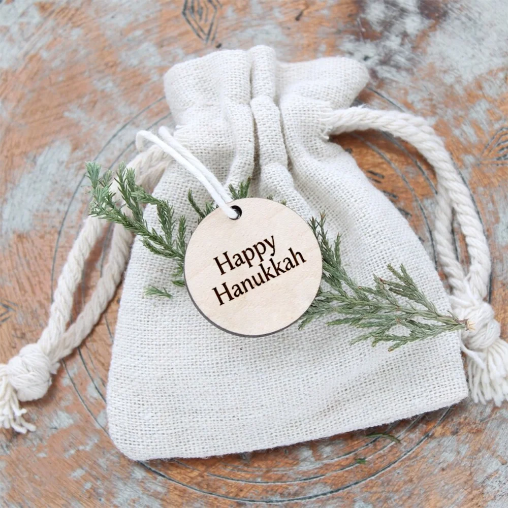 10 יחידות חריטה בלייזר תגי מתנה עץ חנוכה שמחה חריטה עץ חנוכה לילדים בנים בנות קישוט למסיבת יומולדת