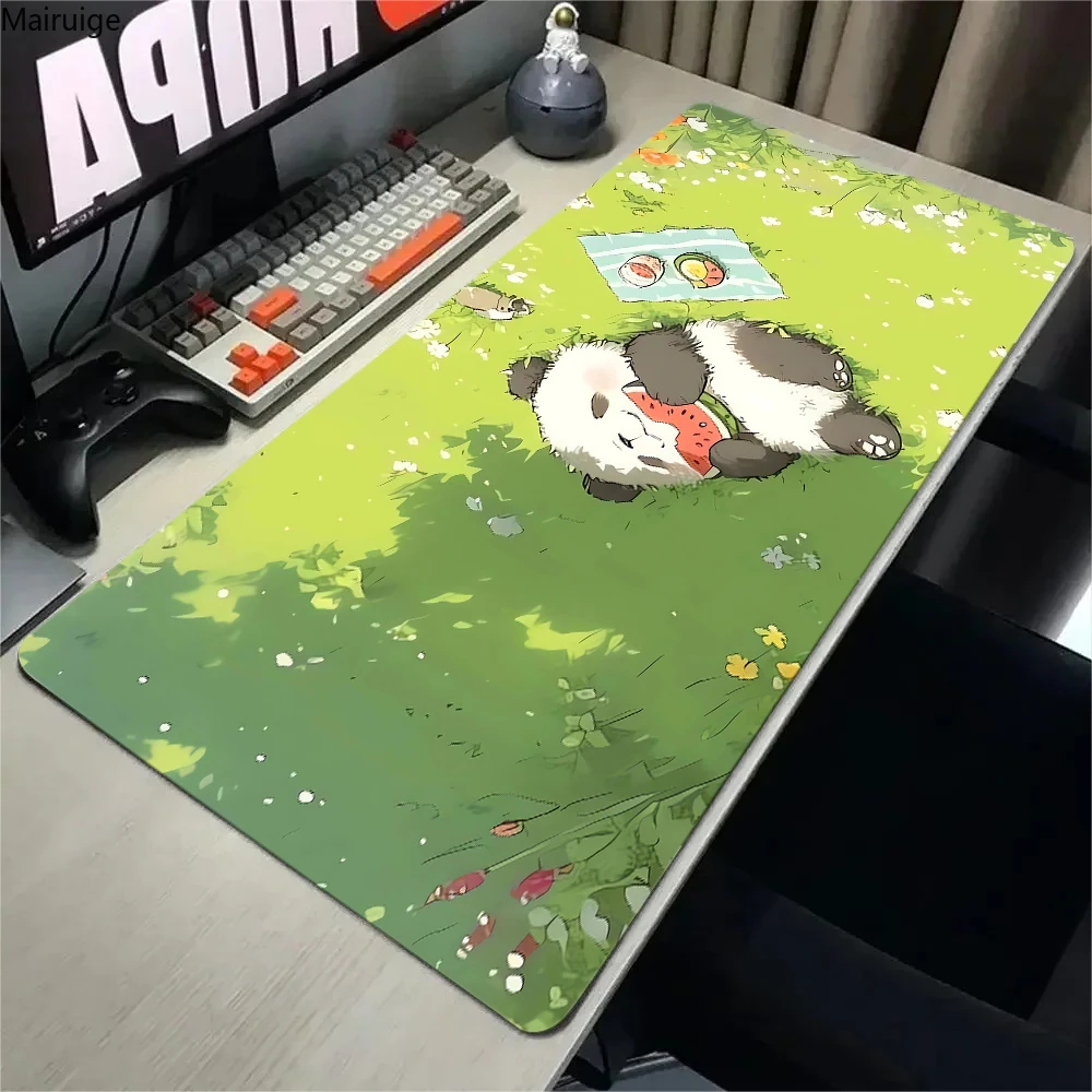 Cute Panda Anime pattern Mousepad Cartoon Lockedge Large Gaming Mouse Pad Computer Gamer Keyboard Mouse Mat Desk Desk Pad