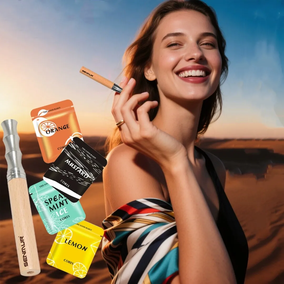 Nicotine&Tar Free Quit Smoking Stick SENMUR Natural Essential Oil Flavor Cores Smokeless Inhaler for Craving Relief