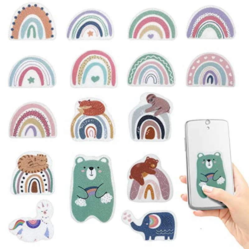 16 PCS Calm Stickers Rainbow Styles Tactile Rough Textured For Anxiety Sensory, Stress Anxiety Relief Items