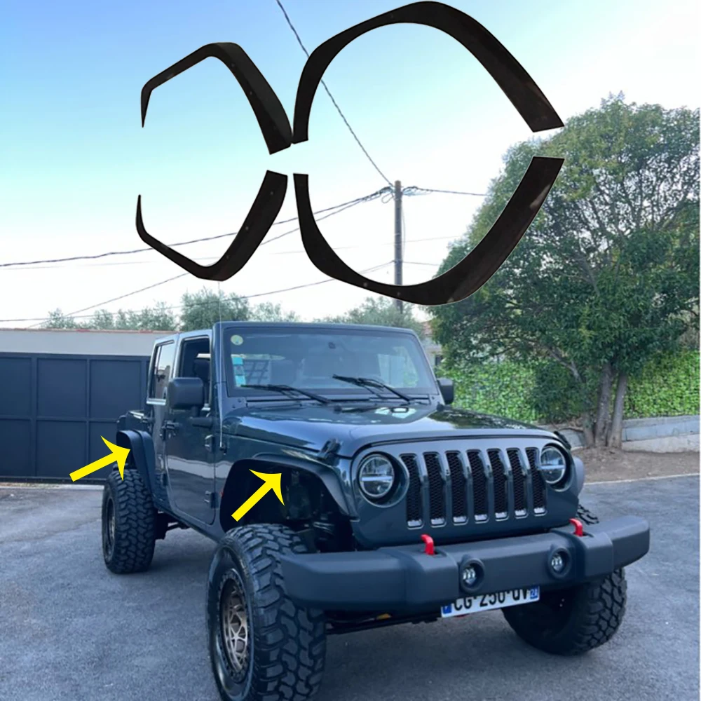 

Lantsun J064 Wheel Eyebrow 4PC/set Fender Flares Steel Front/Rear Flares for Jeep for Wrangler JK07-17