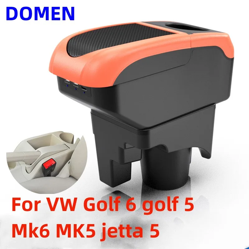 For VW Golf 6 golf 5 Mk6 MK5 jetta 5 Armrest Box Central armrest box Retrofitting USB cup holder car accessories