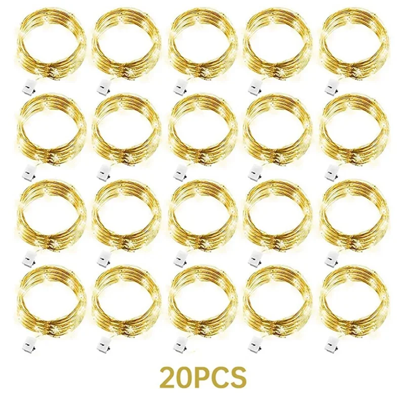 20 pacote luzes de fadas da corda 30led 3m fio cobre prata alimentado por bateria decorações luzes para festa casamento decoração natal