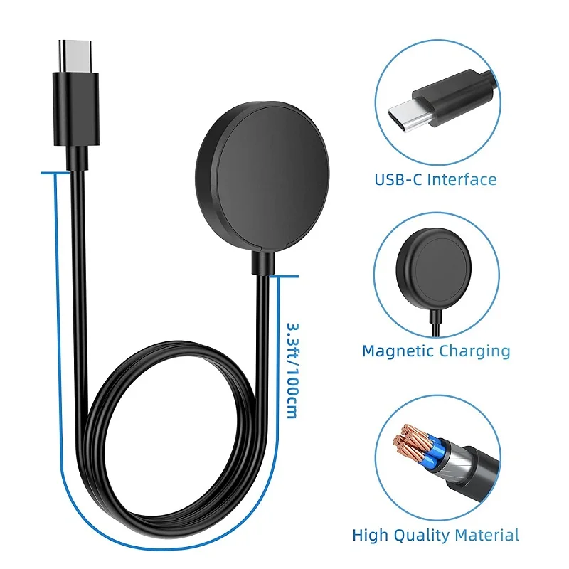 10-teiliges Ladekabel für Samsung Galaxy Watch/5pro/4 Classic Active Smartwatch Typ C magnetische kabellose Ladestation – Detail 3