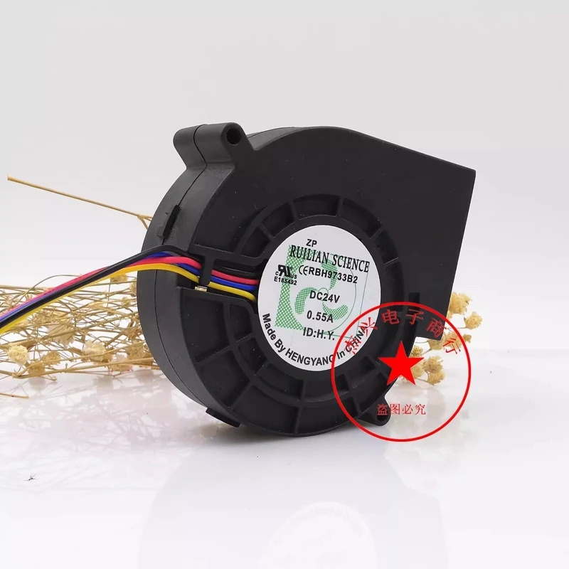 d+1PCS For RUILIAN SCIENCE RBH9733B2 DC24V 0.55A 9733 4-Wire Turbo Cooling Fan