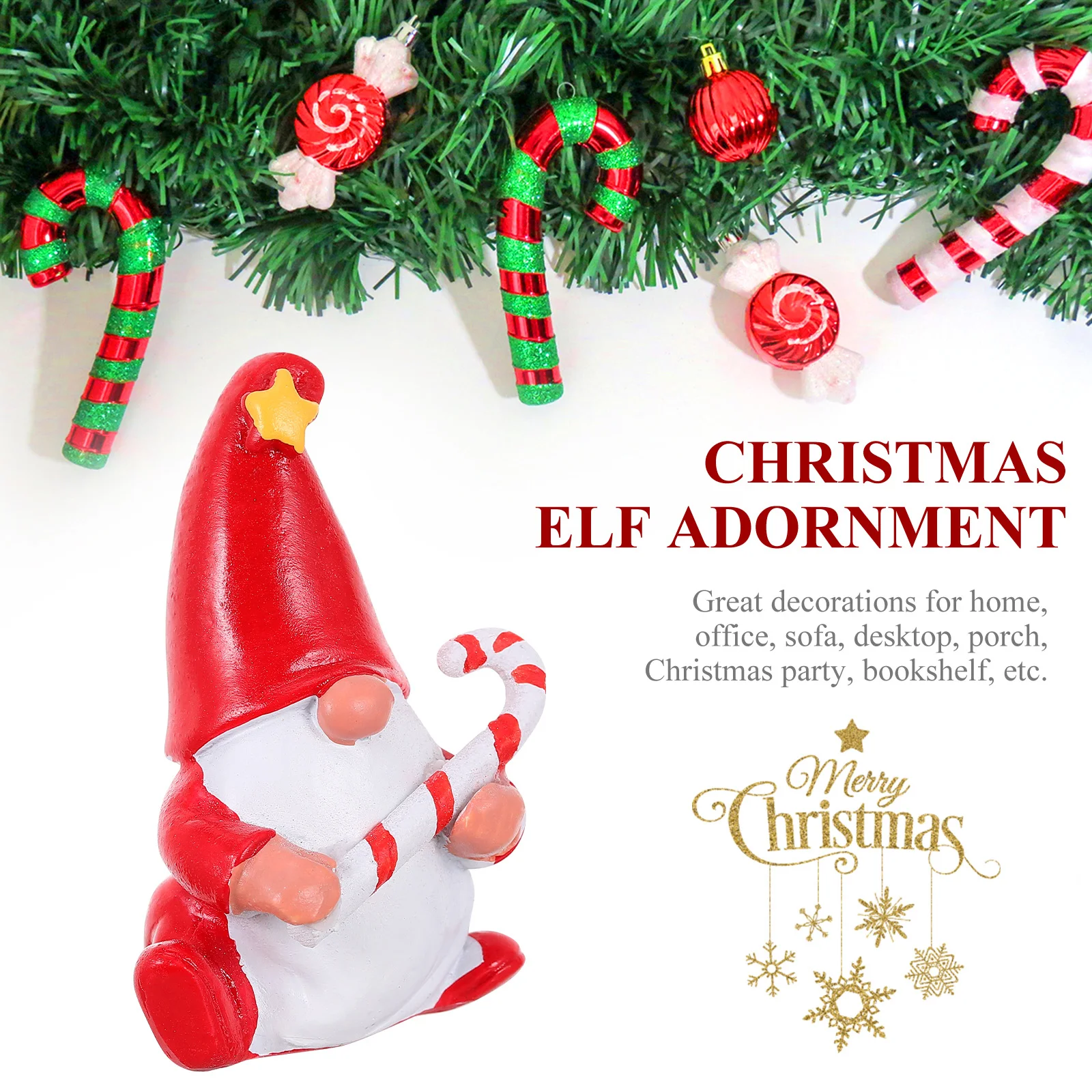 

1Pcs Christmas Santa Claus Ornament Creative Holiday Decor for Home Office Desktop Porch Party Tabletop Sculpture Christmas