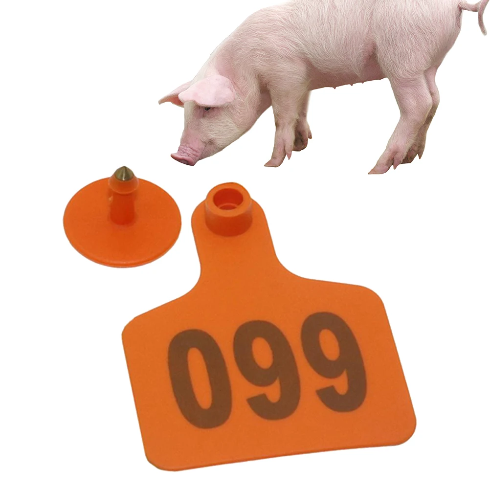 

100 pcs Ear For Livestock Identification Fool-Proof One-Piece Design Clear Fadeless Numbering Cattle Pig Goat Farm Use Animal