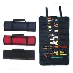 Multifunction Roller Tool Bags Oxford Canvas Practical Handles Bags Chisel Electrician Carrying Toolkit Instrument Package Case