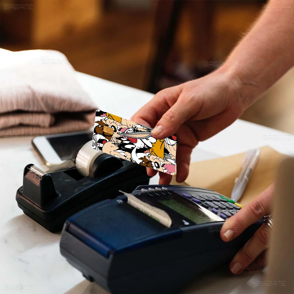 Stiker kulit kartu kredit kelinci kartun untuk kartu VISA Bank stiker tahan air antigores hadiah wanita