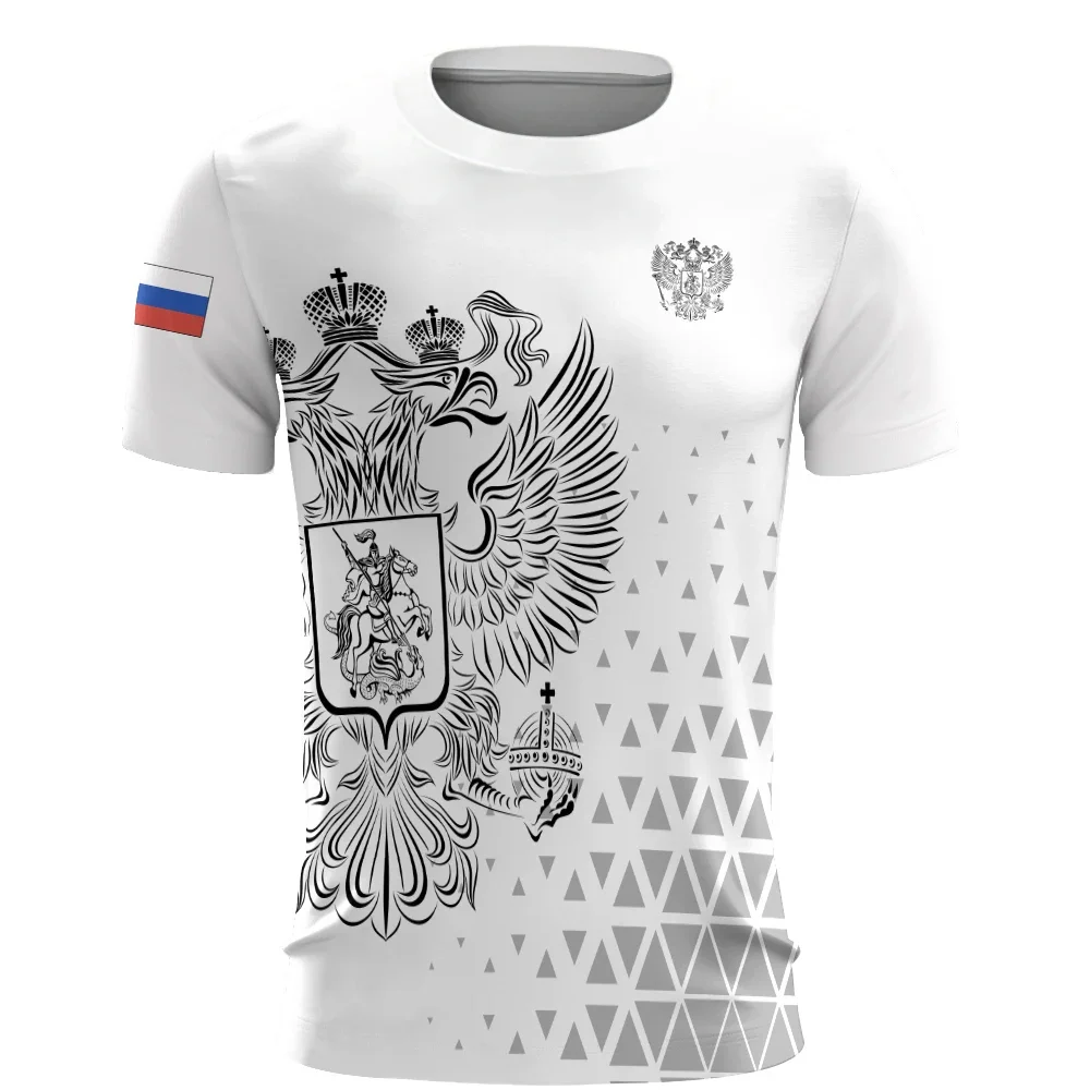 Russisches 3dT-T-Shirt für Herren, kurzärmeliges, schnell trocknendes, atmungsaktives T-Shirt mit russischer Flagge, Hip-Hop-Sommer-Freizeit-Outdoor-Sportbekleidung – Detail 5