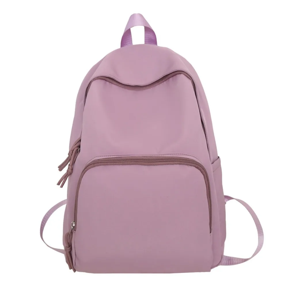 

New Pure Color Female Backpack Large Capacity Nylon Student Backpack Waterproof Travel Backpack Outdoor