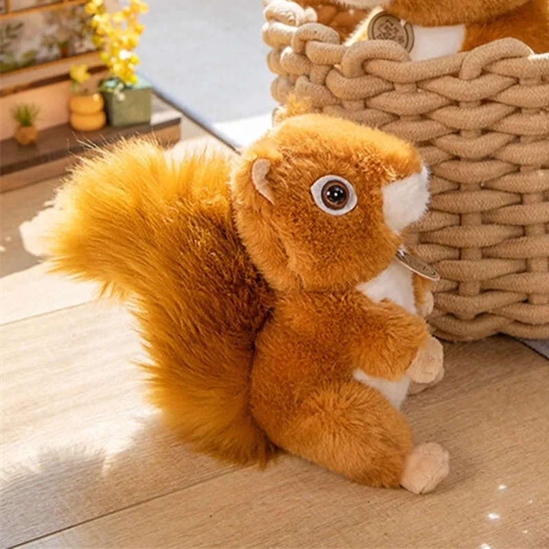 Squirrel Stuffed Animal Cute Jungle Animal Soft Squirrel Plush Toy Fantastic Animals Gift for Kids Birthday Gift