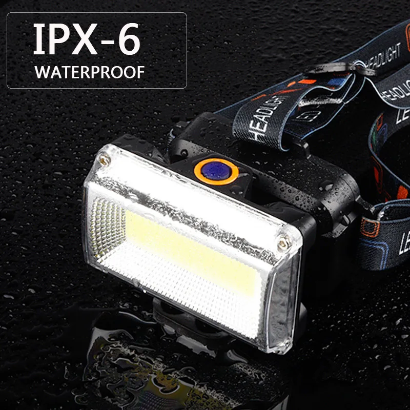 10000LM Super bright COB LED Headlight DC Rechargeable Headlamp 3Modes Waterproof Head Torch light 18650 Battery for Hunting