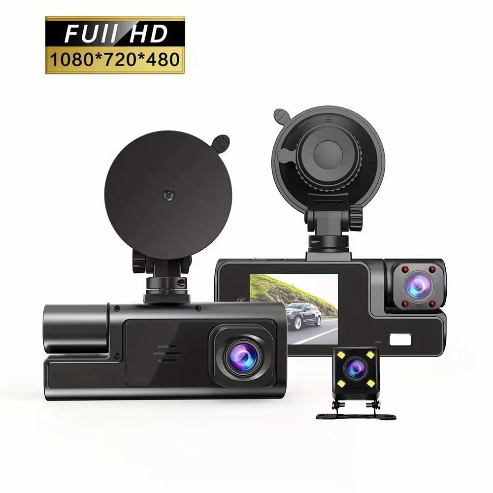 

3-Channel 1080P Car Dash Cam High Definition WiFi Dash Cam Front And Rear Inside Triple Car Camera With Loop Recording