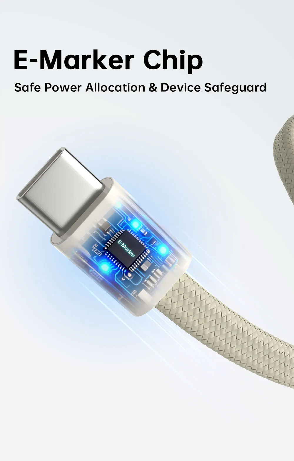 PD 100W USB-C zu Typ-C Schnellladekabel mit magnetischer Befestigung, verwicklungssicher, 480Mbps Datenübertragung, flaches Kabel für iPhone 15 16 17 Mac – Detail 7