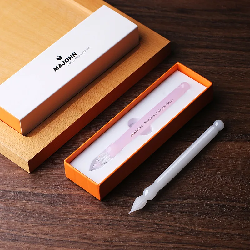 MAJOHN Sakura Snow Mini Short Glass Dip Pen Color Ink Hand Tent Expert Drawing Drawing Drawing Hook Line Flower Body English Pen