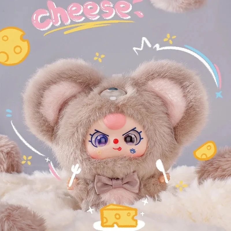 Bebê três mini abraço série vinil rosto pingente de pelúcia caixa cega mini pendurado brinquedo tendência caixa surpresa presente do estudante bonito colecionável