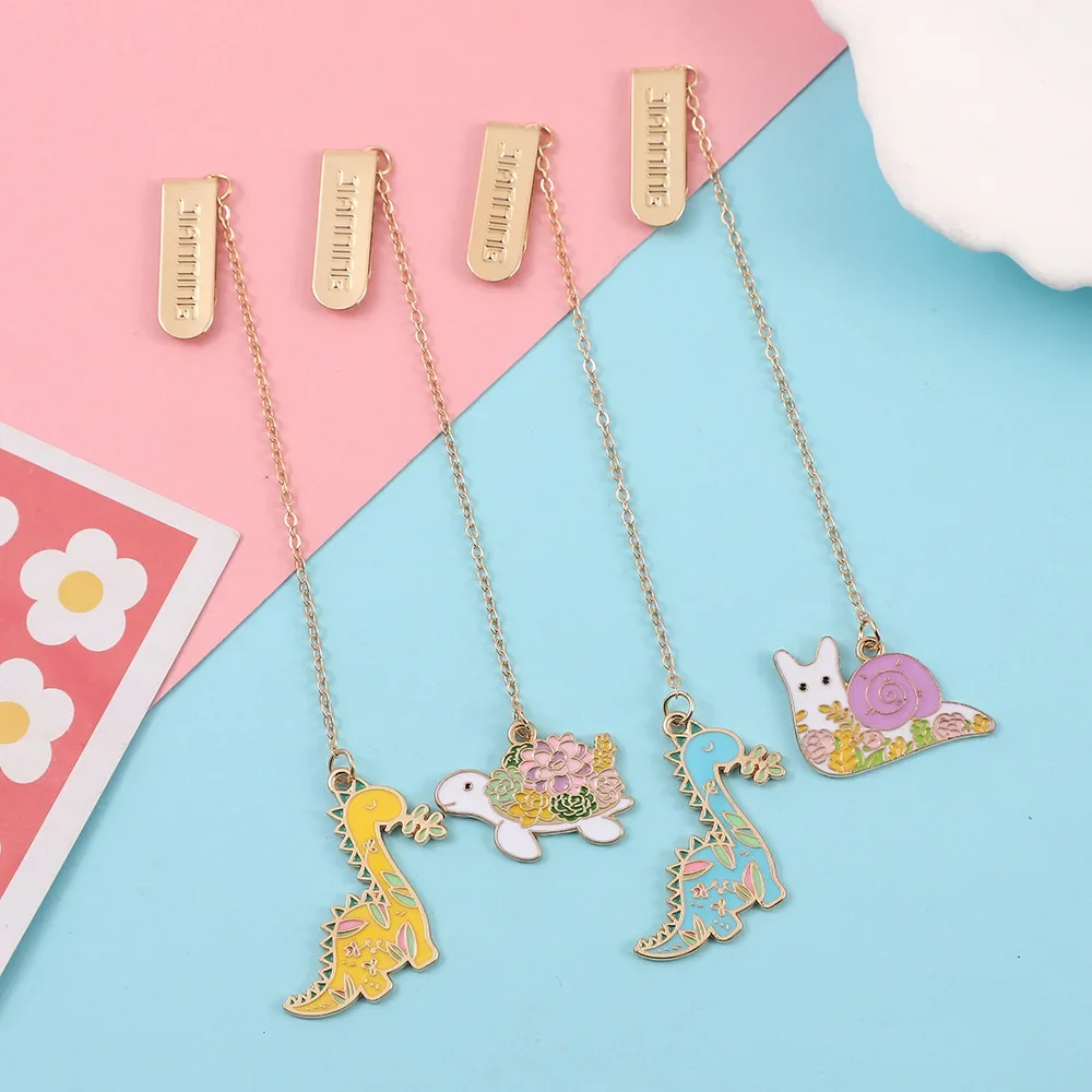 Creative Cartoon Bookmarks Animal Metal Bookmark Aesthetic Stationery Student Reading Accessories Children Graduation Gift