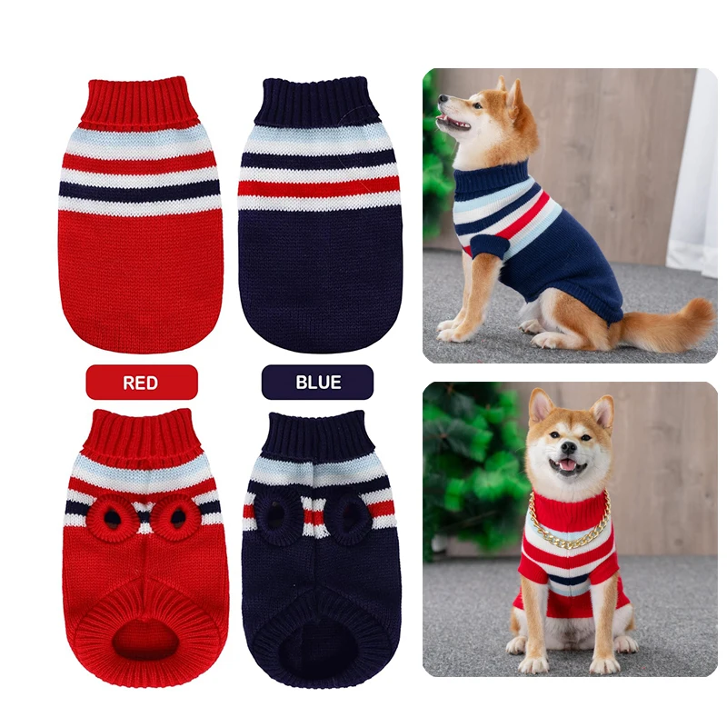 Hund Streifen Pullover Winter Stricken Haustier Pullover für mittelgroße große Hunde Weihnachten Elch große Hund Kleidung Labrador Pullover Kostüm