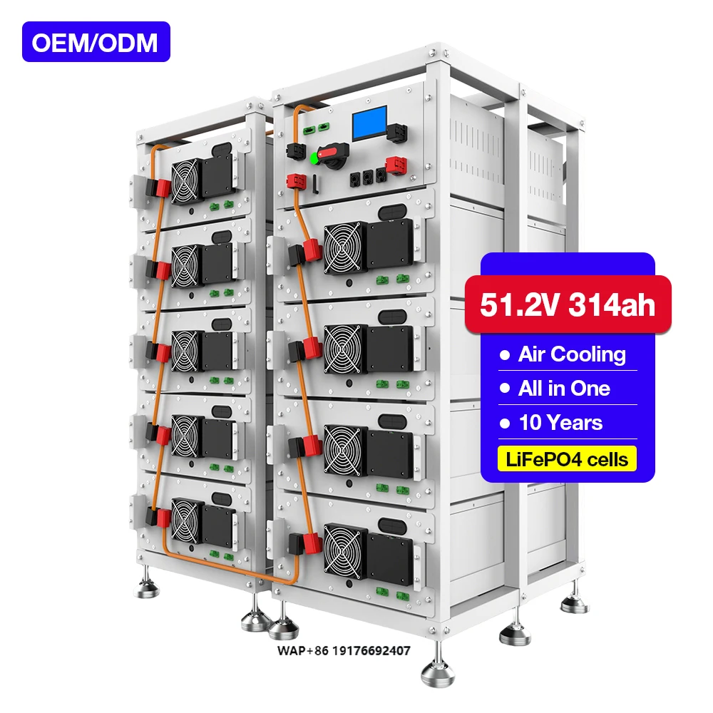 Rack-Mounted 51.2V 314ah High Voltage Lithium Solar Battery Pack 20kw 50kw Solar Inverter 100kwh Energy Storage System Cabinets